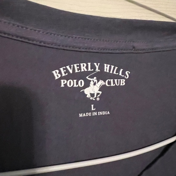 Beverly Hills Navy Blue Polo Club Tees (Sz L) - Picture 4 of 7